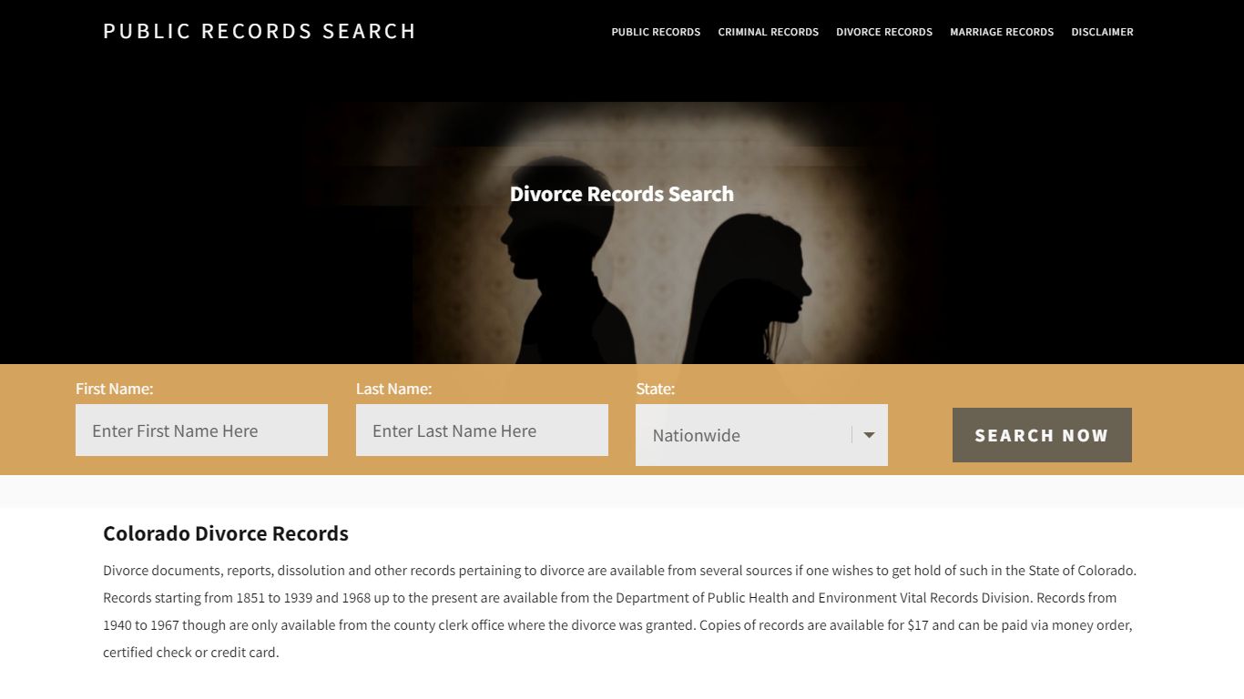 Colorado Divorce Records | Enter Name and Search | 14 Days Free